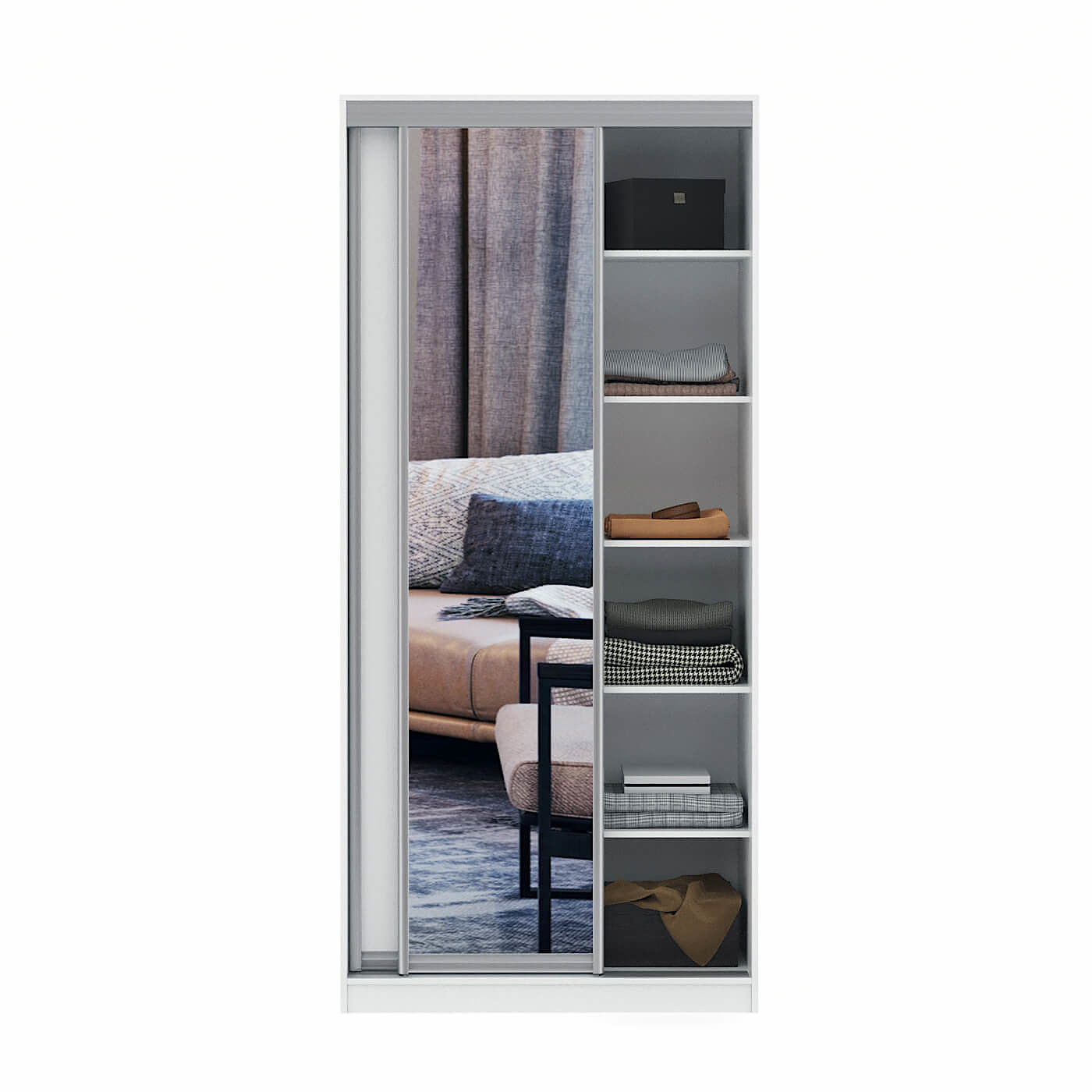 Шкаф-купе Версаль 2-201e современный для прихожей и спальни - фото 2 large