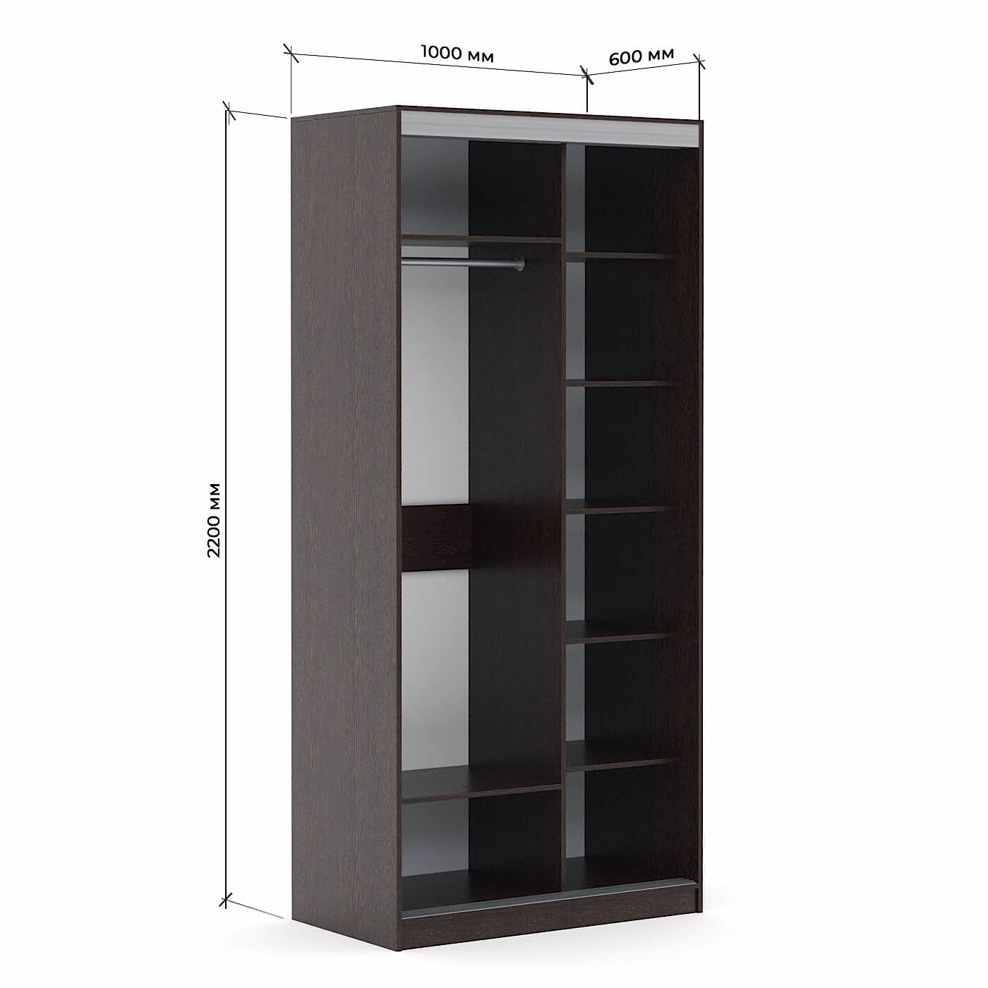 Шкаф-купе Версаль 2-201a современный для прихожей и спальни - фото 3 large