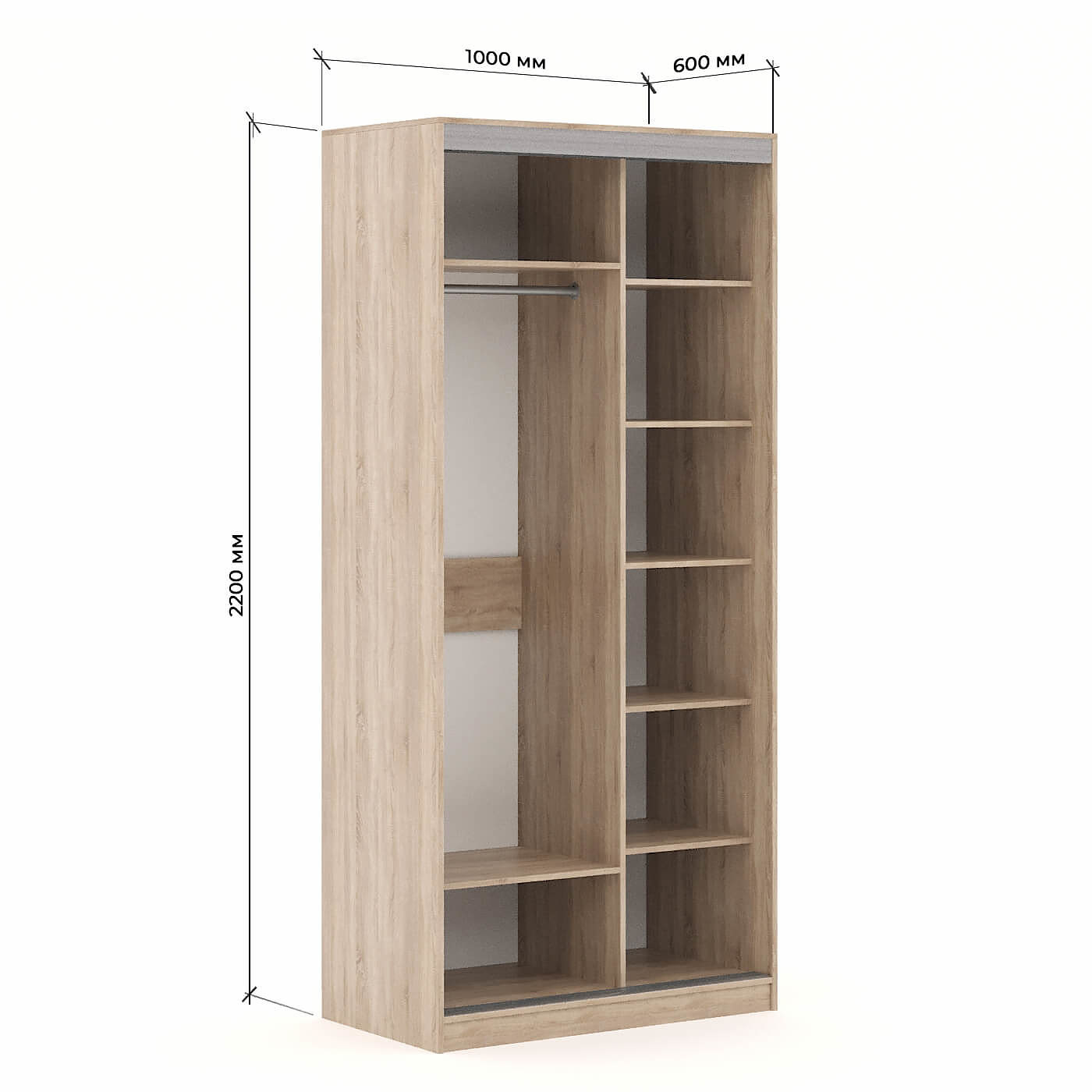 Шкаф-купе Версаль 2-201g современный для прихожей и спальни - фото 2 large