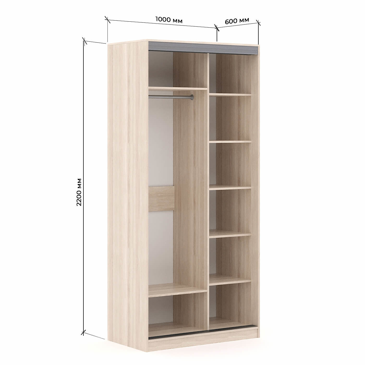 Шкаф-купе Версаль 2-201c современный для прихожей и спальни - фото 3 large