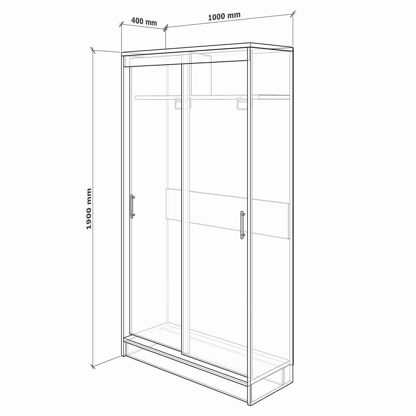 Шкаф-купе Миллениум 2-200c современный для прихожей и спальни - фото 3 large
