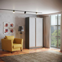 Шкаф-купе Версаль 2-200c современный для прихожей и спальни - фото 4 small