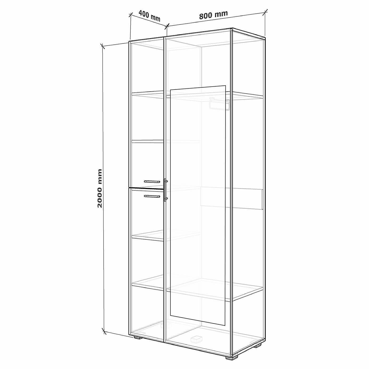 Шкаф Монс-203iaj современный для прихожей и спальни - фото 3 large