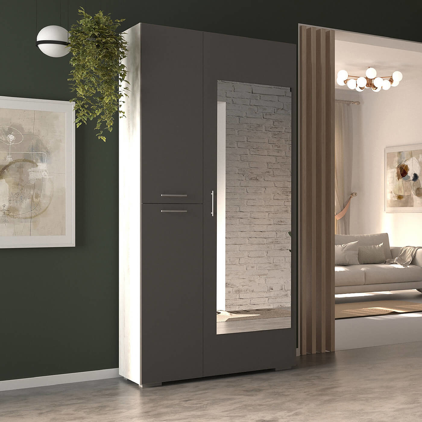 Шкаф Монс-203oj современный для прихожей и спальни - фото 2 large