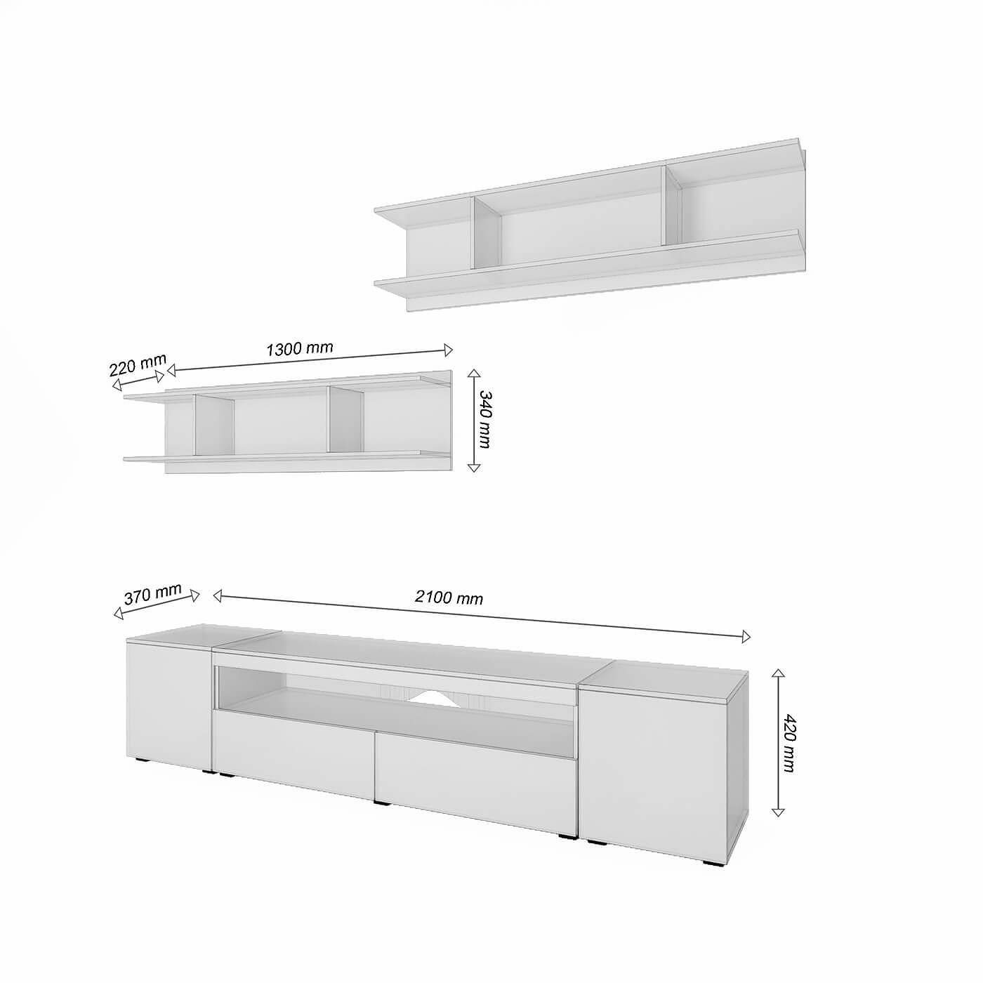 Модульная гостиная Онге-1100ne современный для гостиной - фото 6 large