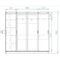 Шкаф-купе Миллениум 4-200c классический для прихожей и спальни - фото 4 small