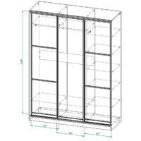 Шкаф-купе Сома-200ne современный для прихожей и спальни - фото 6 small