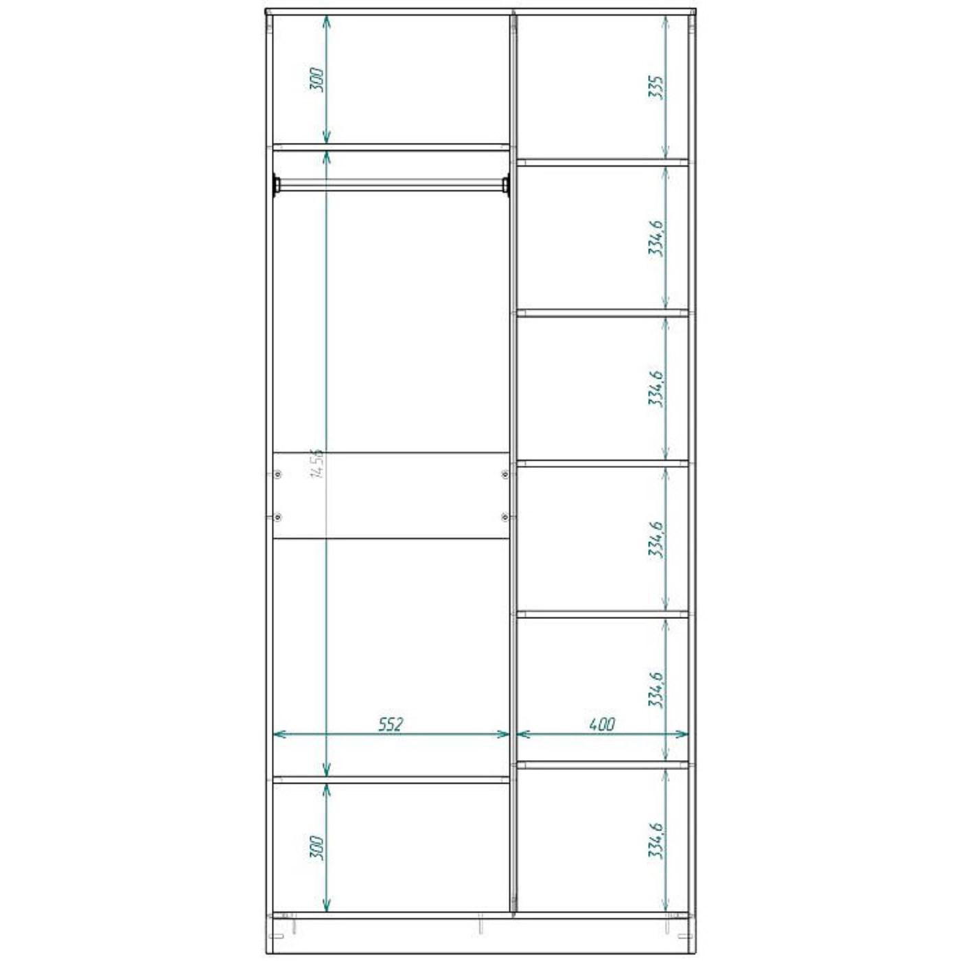 Шкаф-купе Версаль 2-203e современный для прихожей и спальни - фото 4 large
