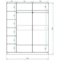 Шкаф-купе Версаль 3-201g современный для прихожей и спальни - фото 4 small