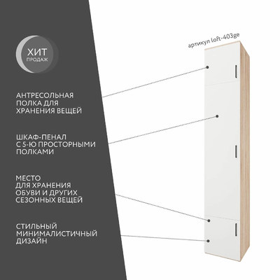 Модульная прихожая Лофт-403ge современный для прихожей - фото 2 home Модульная прихожая Лофт-403ge современный для прихожей - фото 2 home