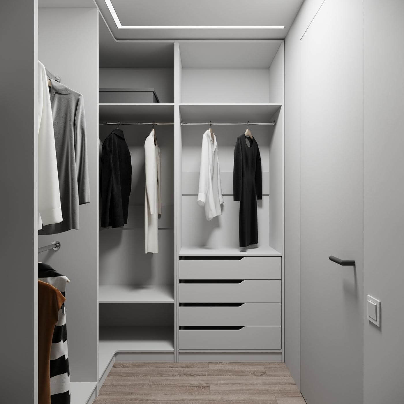 Гардеробная Титан-236e минимализм для прихожей - фото 2 large