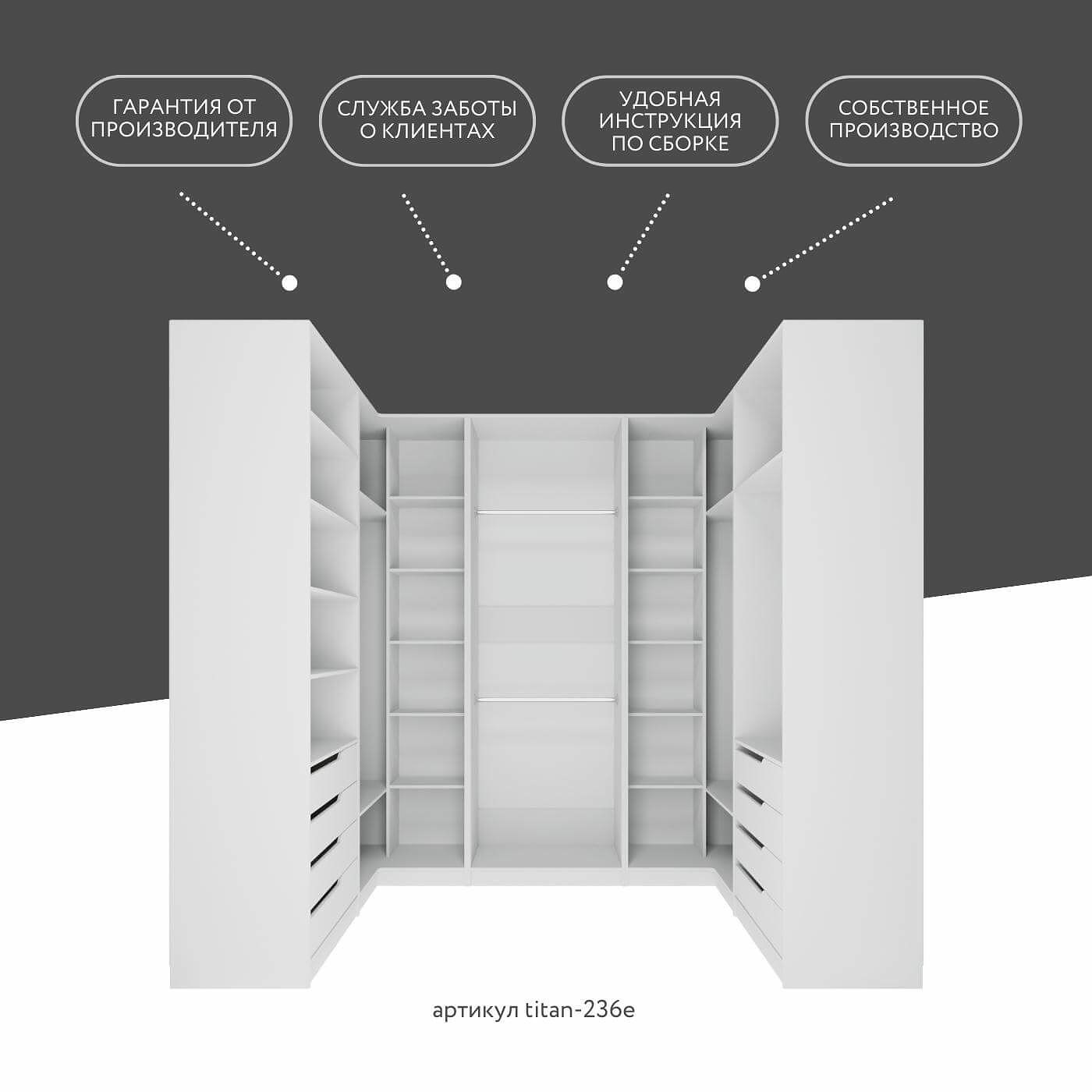Гардеробная Титан-236e минимализм для прихожей - фото 12 large