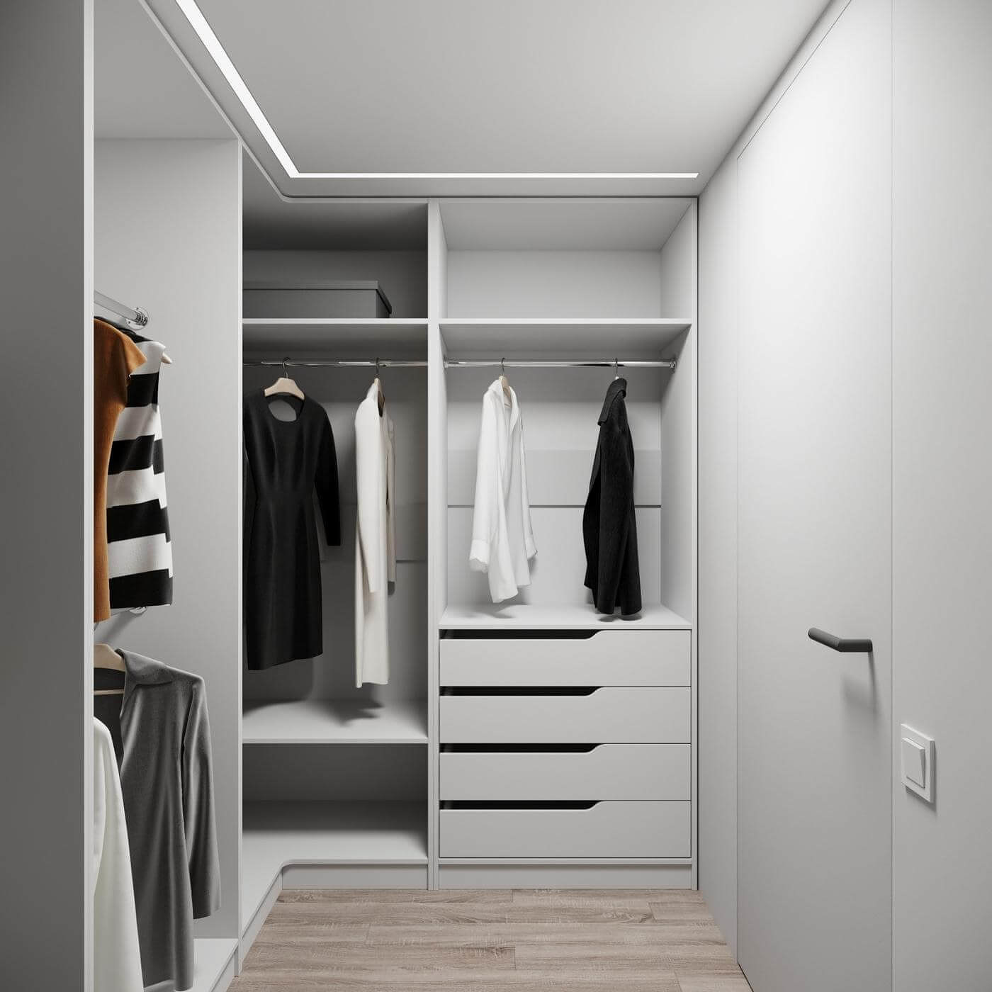 Гардеробная Титан-237e минимализм для прихожей - фото 2 large