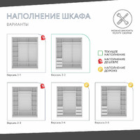 Шкаф-купе Версаль 3-202e современный для прихожей и спальни - фото 4 small