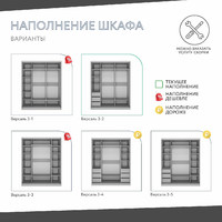 Шкаф-купе Версаль 3-202w современный для прихожей и спальни - фото 4 small