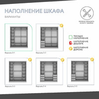 Шкаф-купе Версаль 3-201w современный для прихожей и спальни - фото 4 small