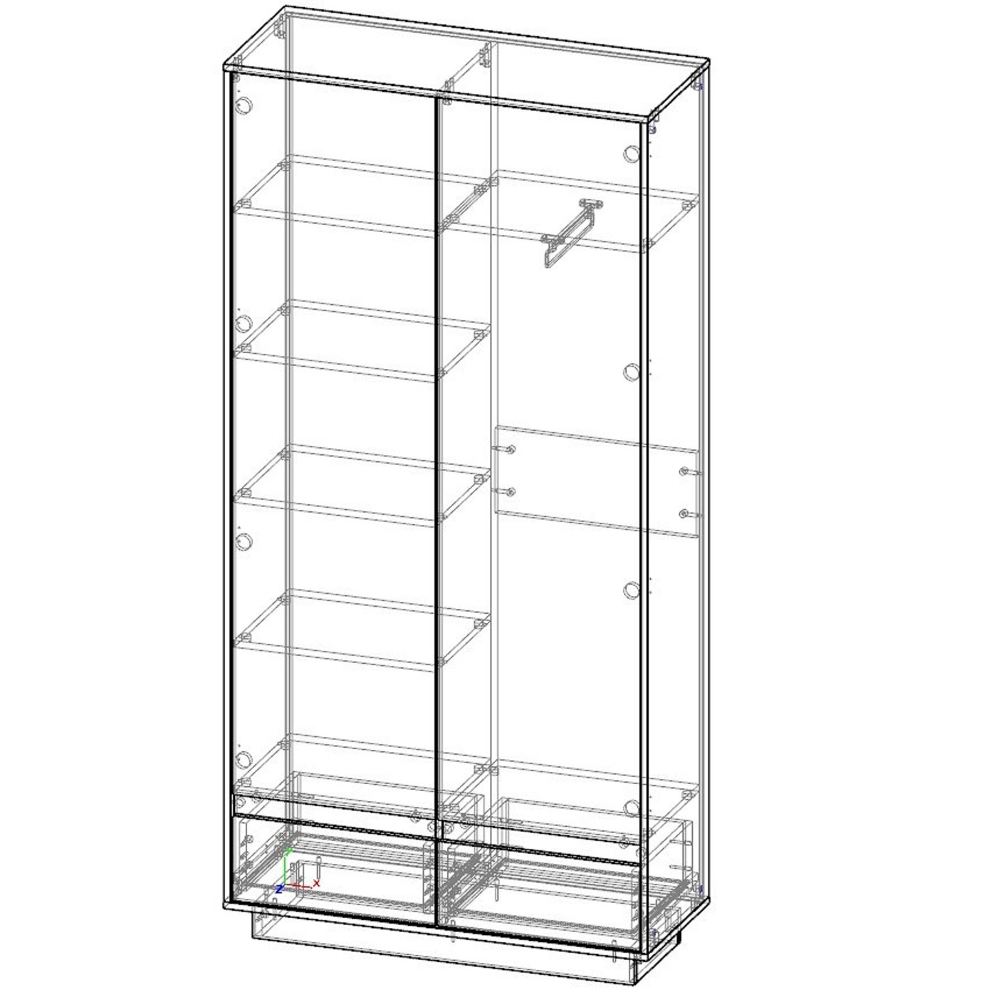 Шкаф Скара-201ne современный для прихожей и спальни - фото 4 large