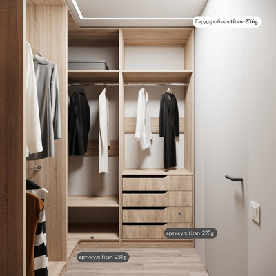 Гардеробная Титан-223g минимализм для прихожей - фото 6 home