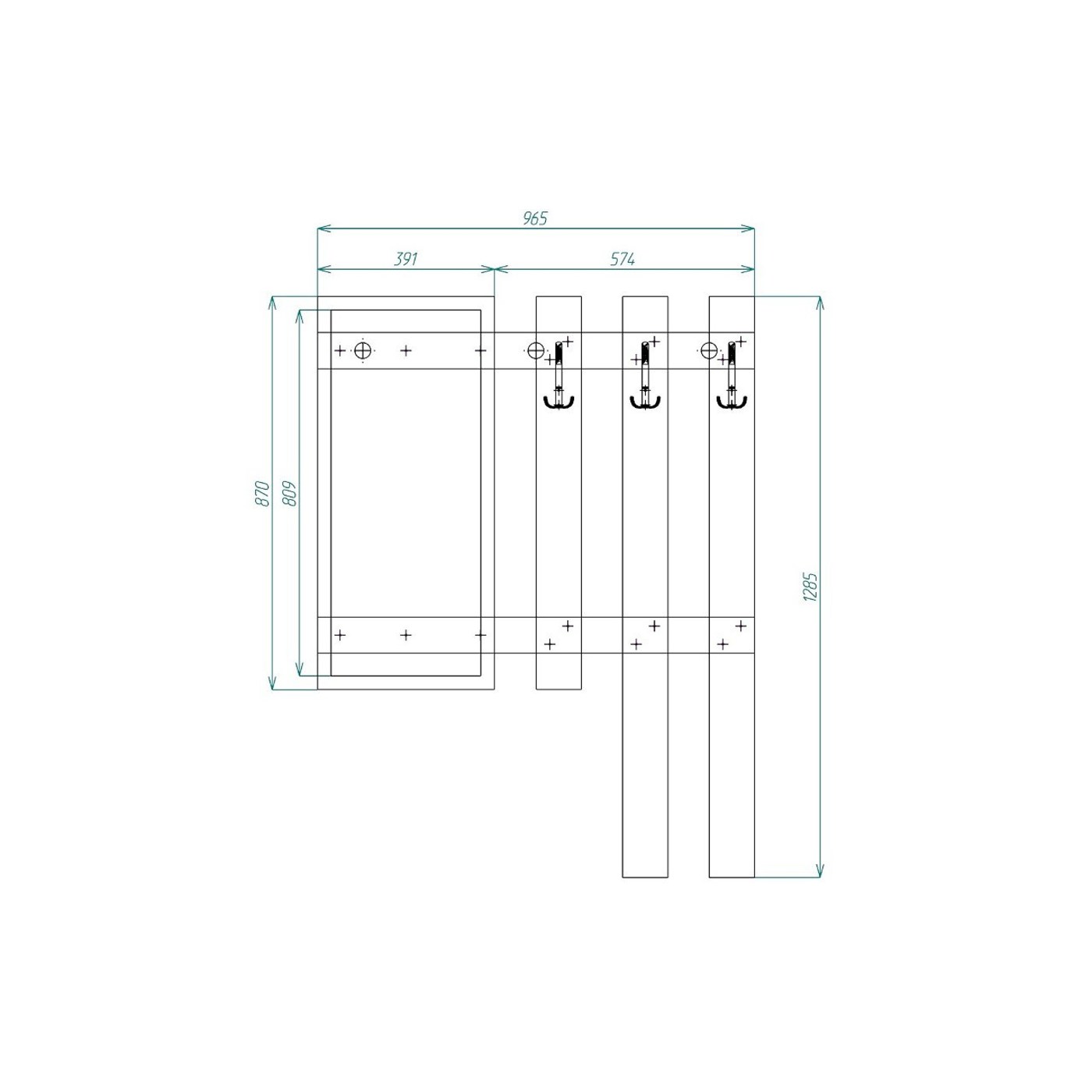 Модульная прихожая Бост-1200rm современный слоновая кость - фото 3 large