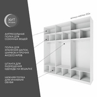 Шкаф Mebikea-222e минимализм для прихожей и спальни - фото 2 small