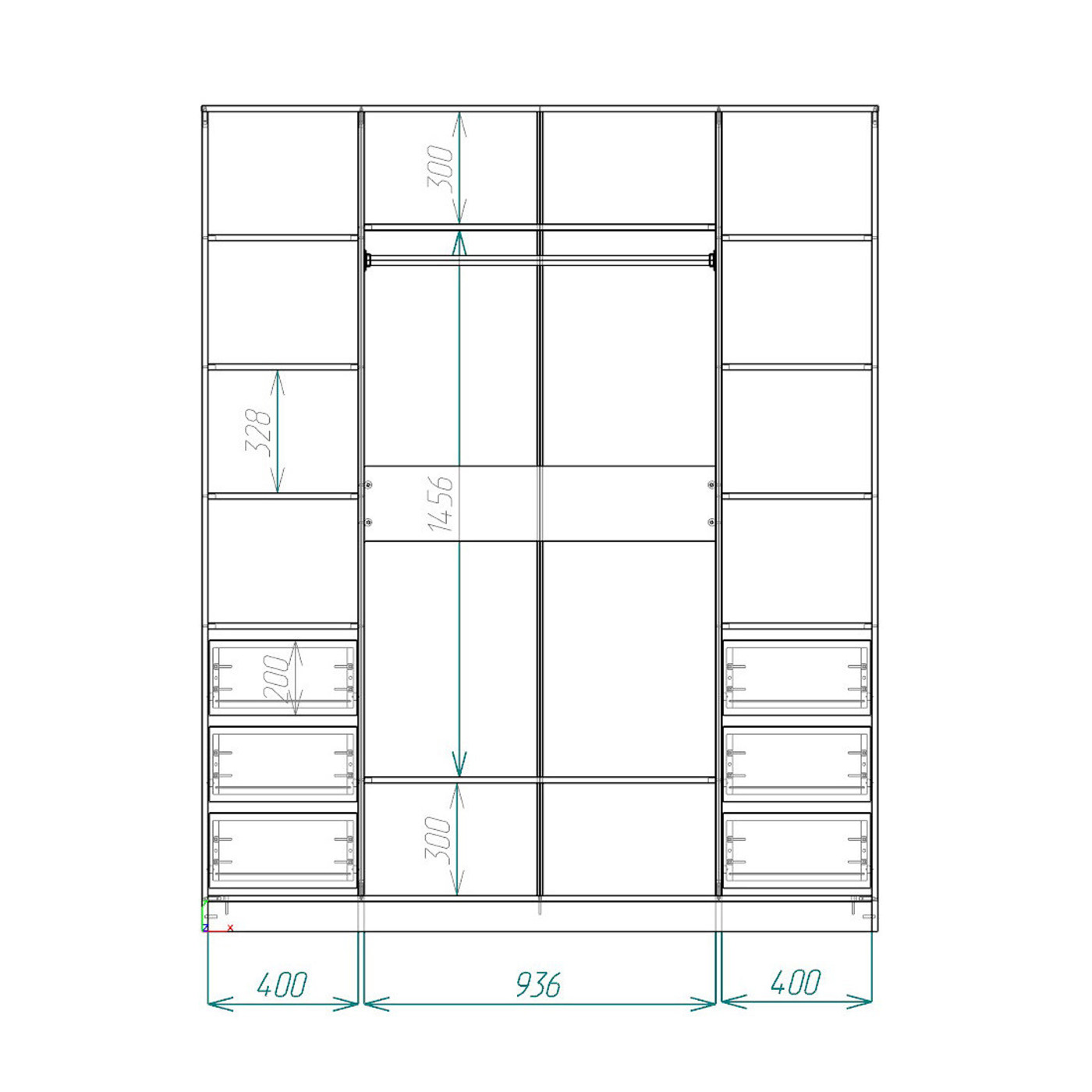 Шкаф-купе Версаль 3-200x современный для прихожей и спальни - фото 4 large