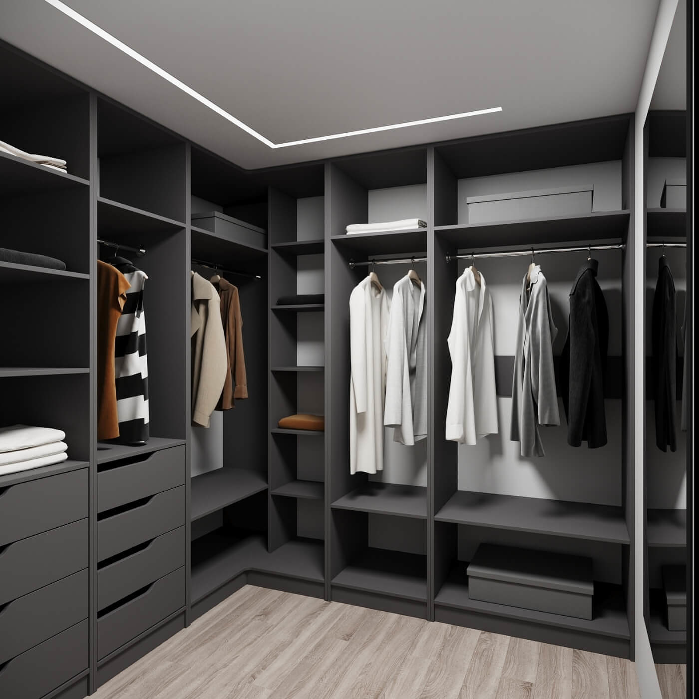 Гардеробная Титан-200aj минимализм для прихожей - фото 2 large