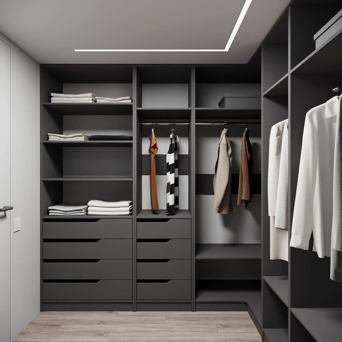 Гардеробная Титан-220aj минимализм для прихожей - фото 2 large