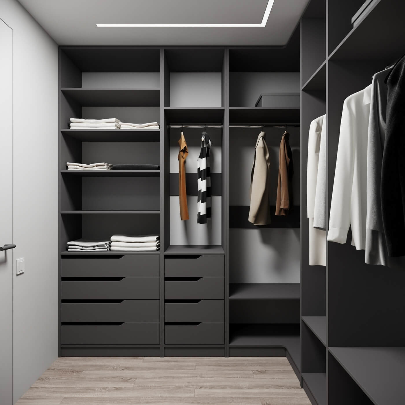 Гардеробная Титан-221aj минимализм для прихожей - фото 2 large