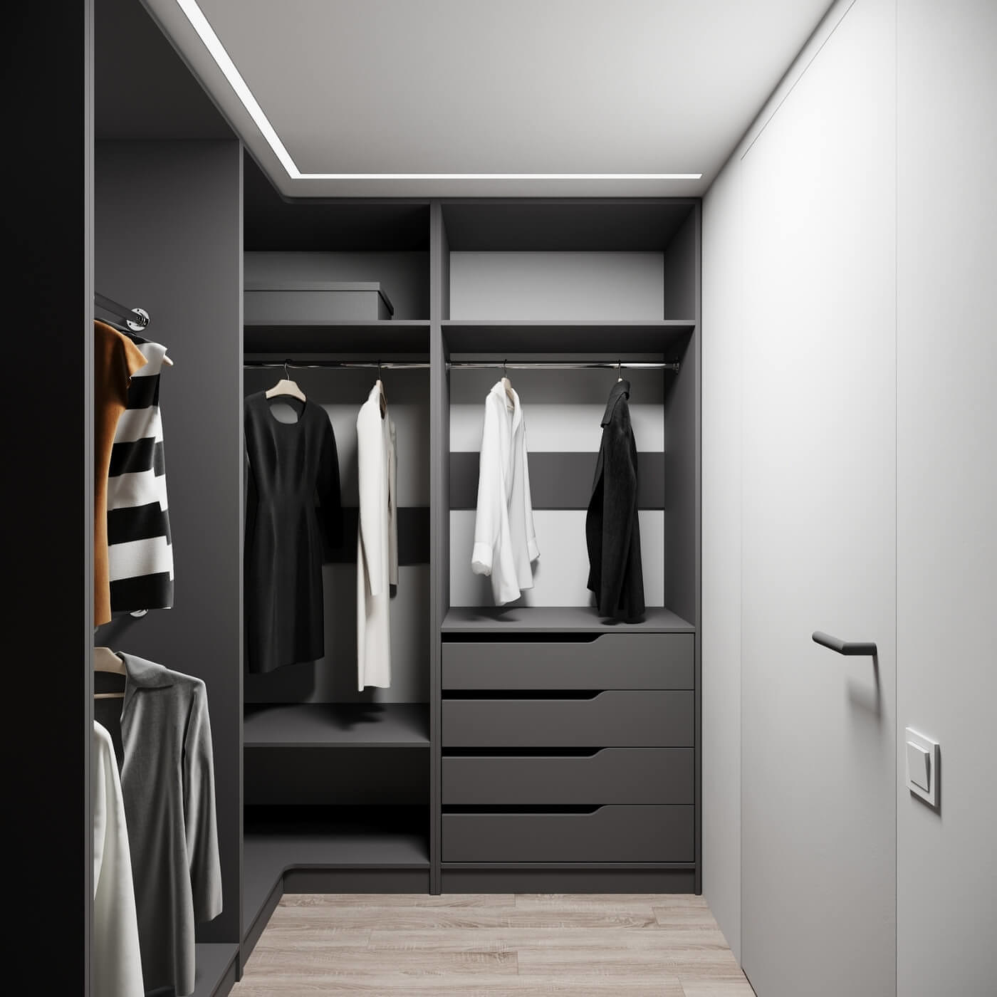 Гардеробная Титан-222aj минимализм для прихожей - фото 2 large