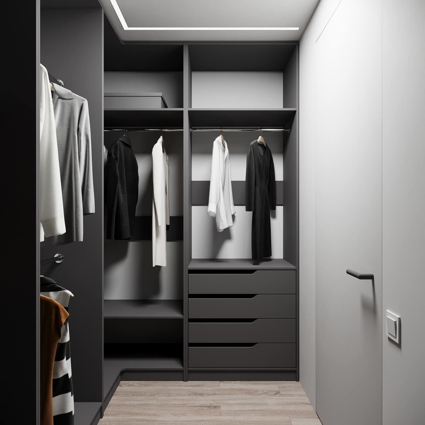 Гардеробная Титан-223aj минимализм для прихожей - фото 2 large