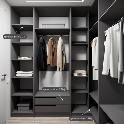 Гардеробная Титан-232aj минимализм для прихожей - фото 5 home
