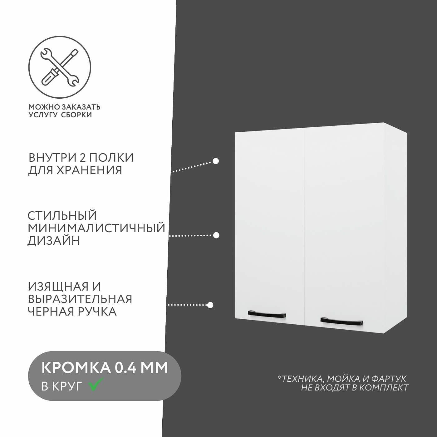 Шкаф навесной Амика-2002e минимализм для кухни - фото 2 large