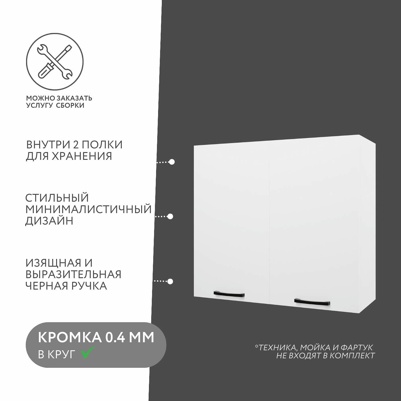 Шкаф навесной Амика-2004e минимализм для кухни - фото 2 large