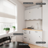 Шкаф под сушку Амика-3103e минимализм для кухни - фото 5 small