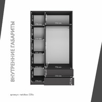 Шкаф Mebikea-220o минимализм для прихожей и спальни - фото 4 small