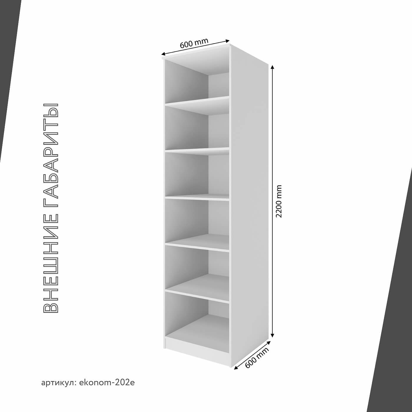 Шкаф Эконом-202e классический для прихожей и спальни - фото 3 large
