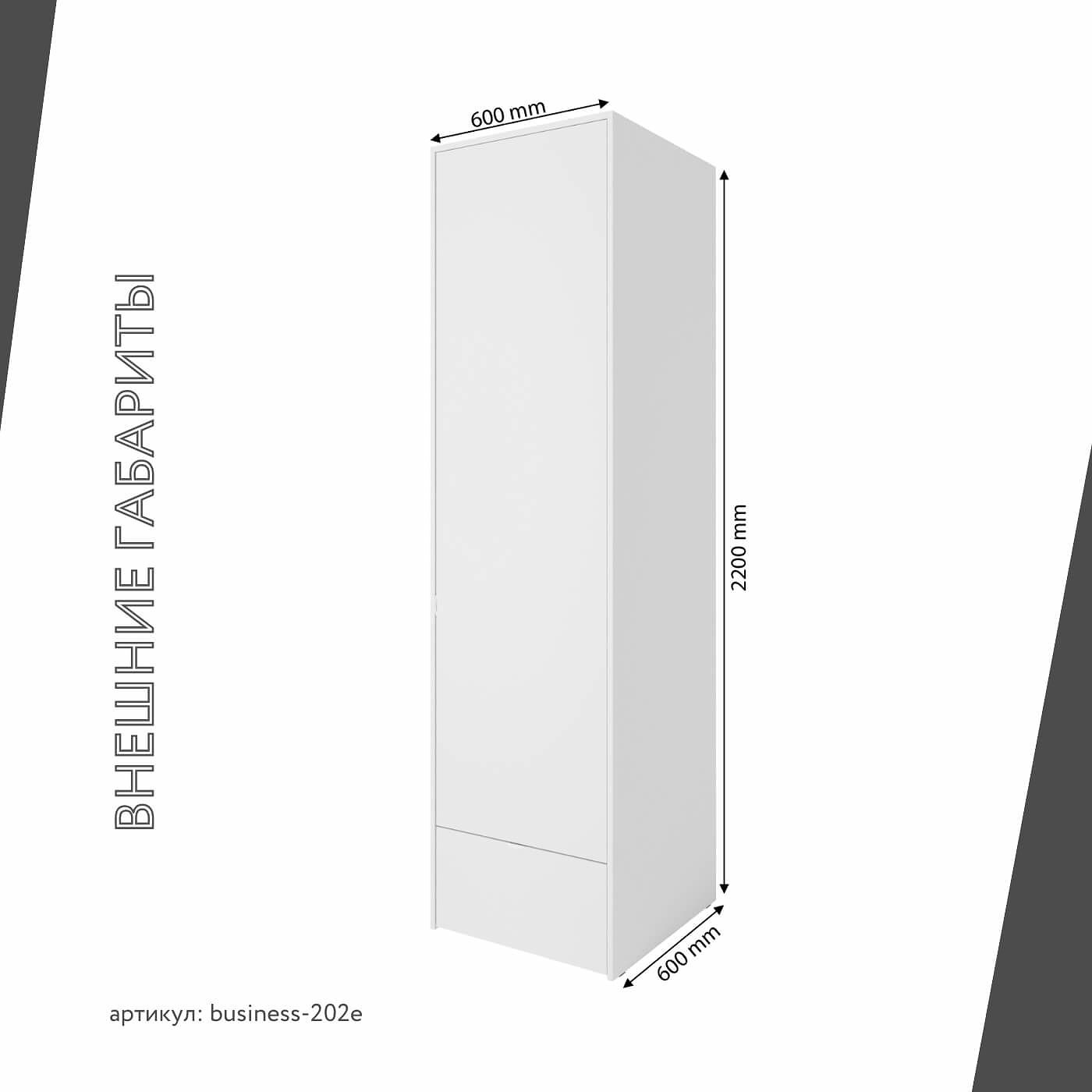 Шкаф Бизнес-202e минимализм для офиса и спальни - фото 3 large