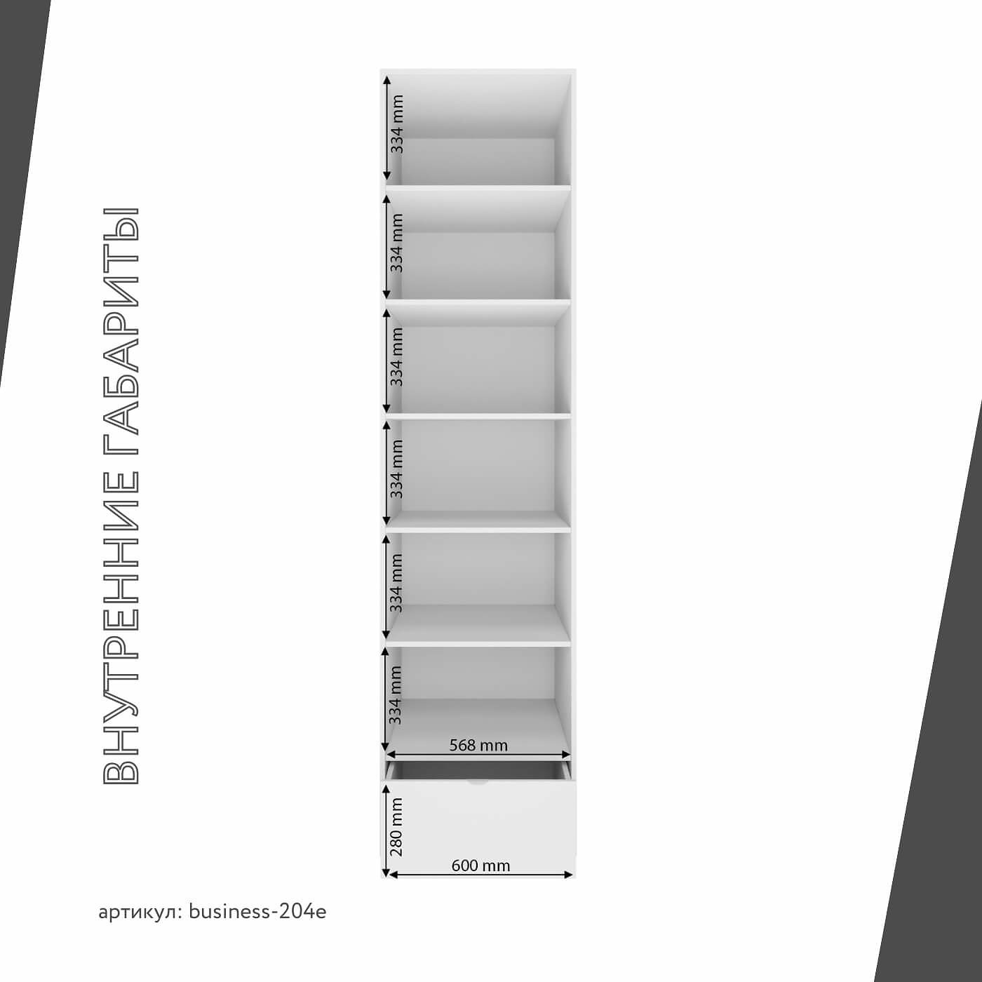 Шкаф Бизнес-204e минимализм для офиса и спальни - фото 4 large