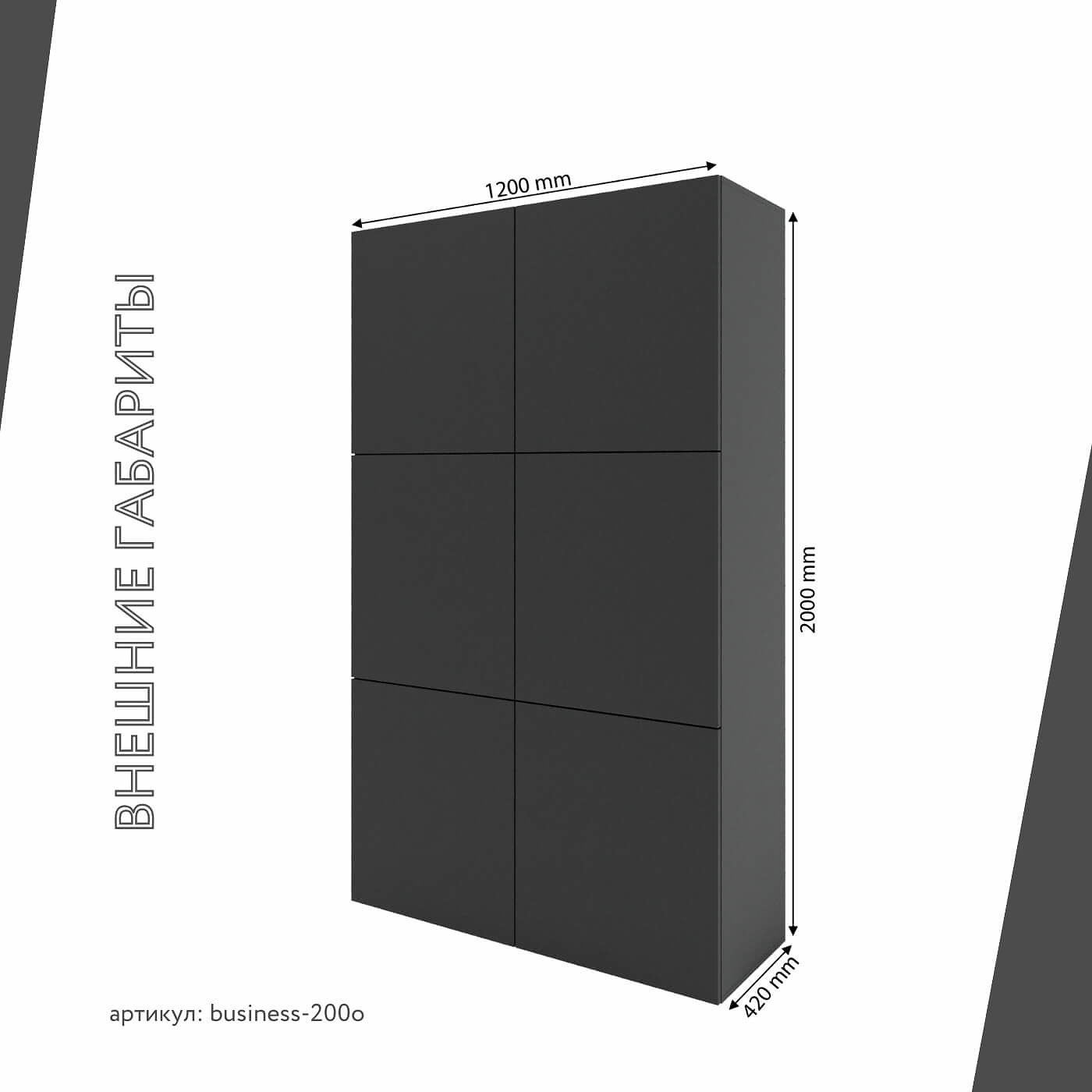 Шкаф Бизнес-200o минимализм для офиса и спальни - фото 3 large
