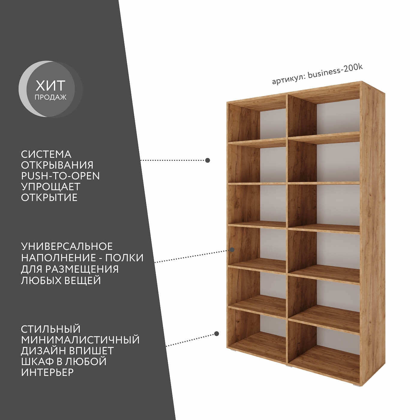 Шкаф Бизнес-200k минимализм для офиса и спальни - фото 2 large