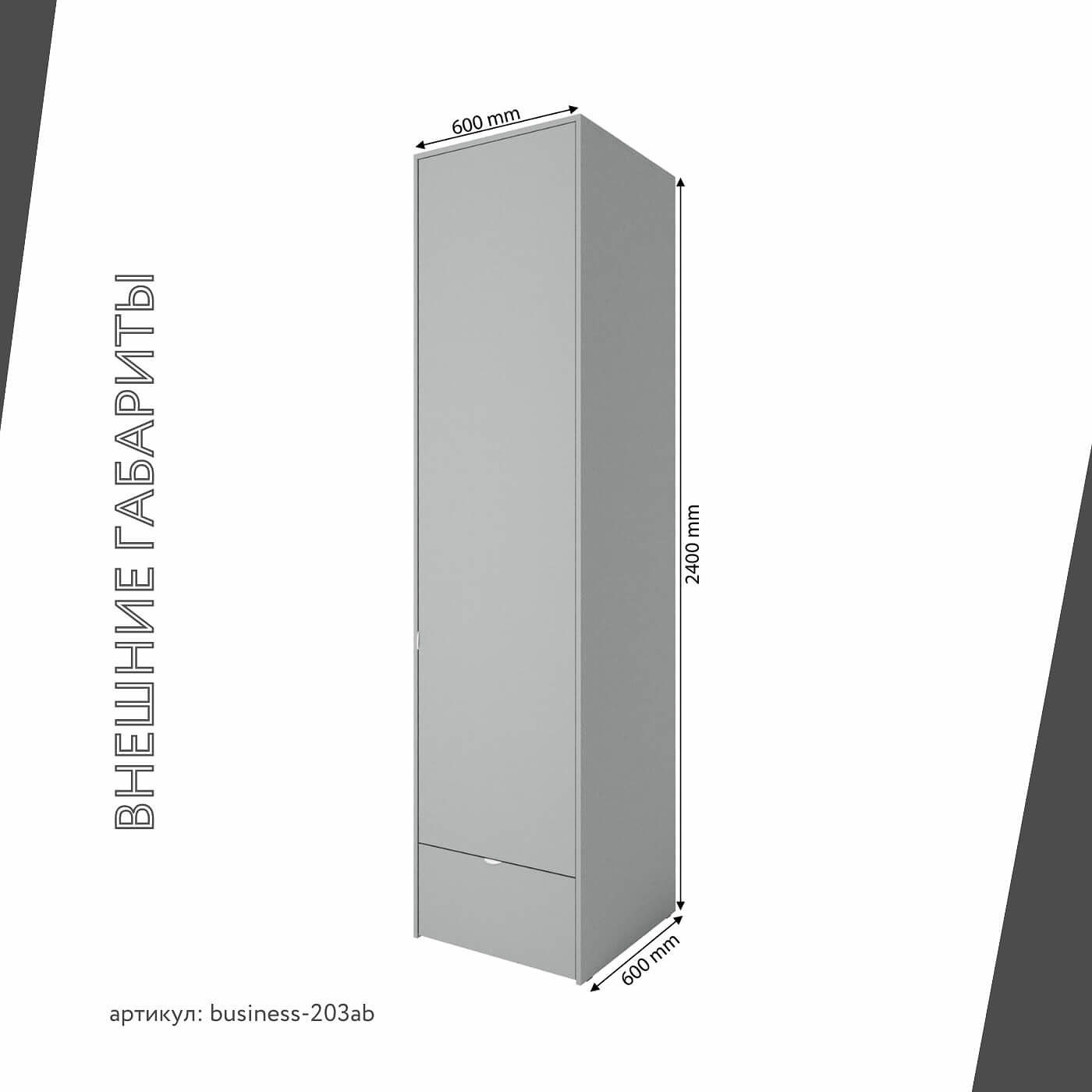 Шкаф Бизнес-203ab минимализм для офиса и спальни - фото 3 large