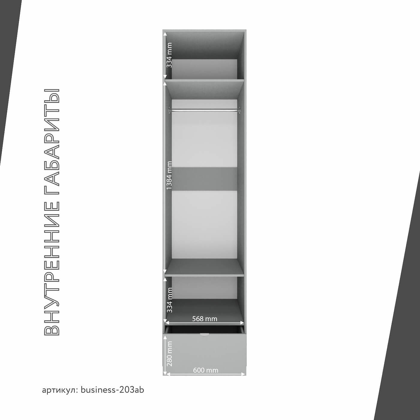 Шкаф Бизнес-203ab минимализм для офиса и спальни - фото 4 large