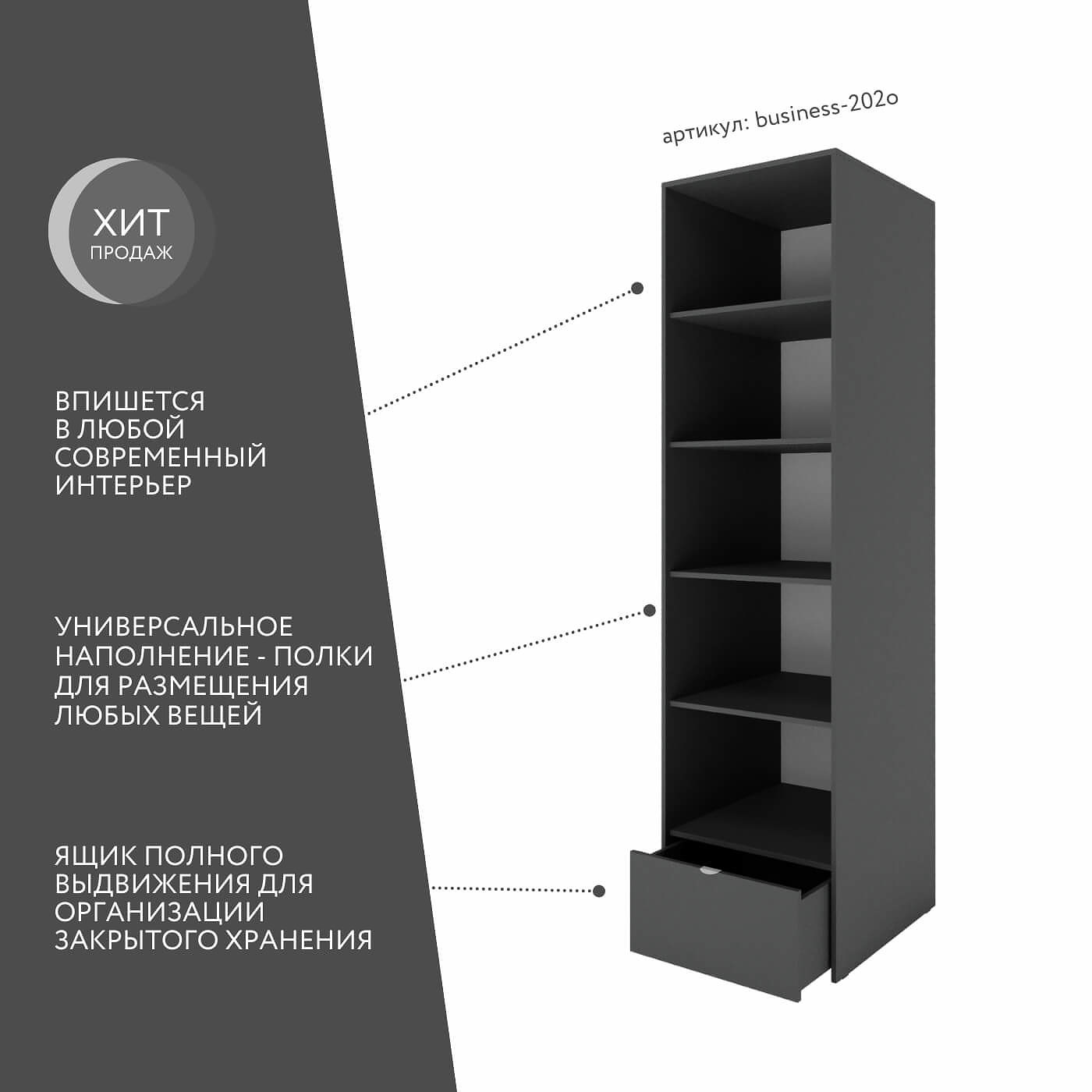 Шкаф Бизнес-202o минимализм для офиса и спальни - фото 2 large