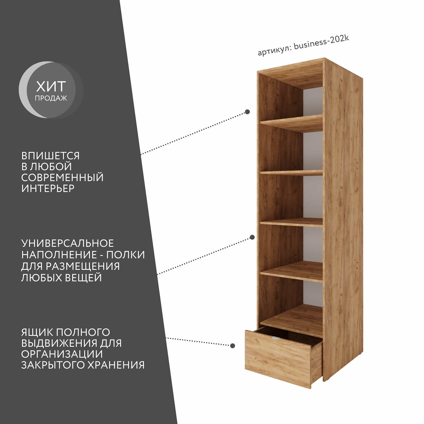 Шкаф Бизнес-202k минимализм для офиса и спальни - фото 2 large