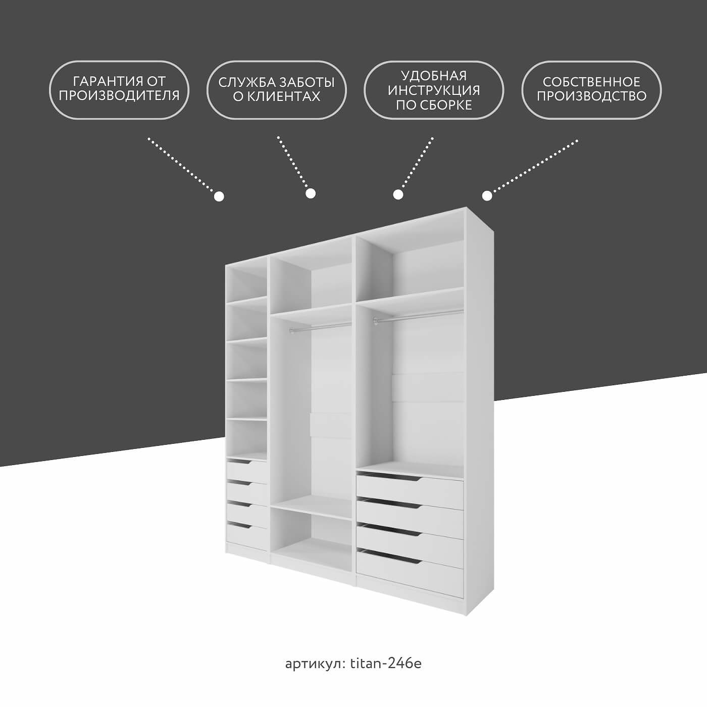 Гардеробная Титан-246e минимализм для прихожей - фото 9 large