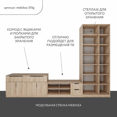 Стенка Mebikea-310g современный для гостиной - фото 2 home