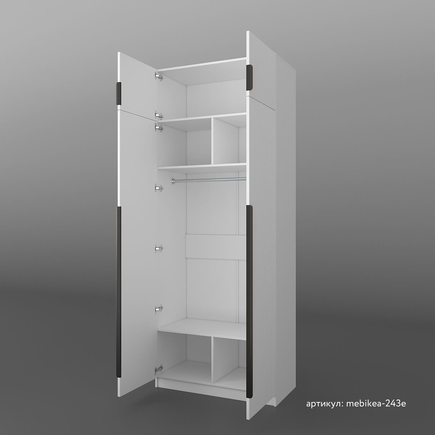 Шкаф Mebikea-243e минимализм для прихожей и спальни - фото 5 large