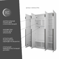 Шкаф Mebikea-245e минимализм для прихожей и спальни - фото 2 small