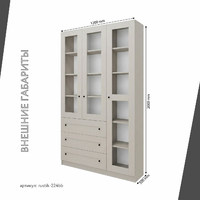 Шкаф-витрина Рустик-224bb скандинавский для гостиной и спальни - фото 3 small
