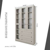 Шкаф-витрина Рустик-225bb скандинавский для гостиной и спальни - фото 3 small